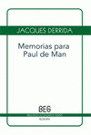 Imagen de cubierta: MEMORIAS PARA PAUL DE MAN